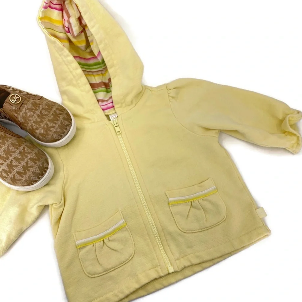 Old Navy Baby Girl Hooded Jacket‎ Pockets Yellow